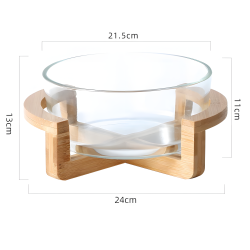 Glass Bowl & Wooden Base